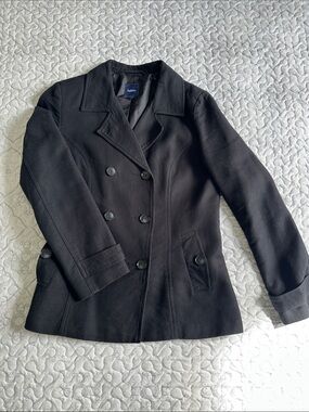 Reitmans Black Double-Breasted Pea Coat